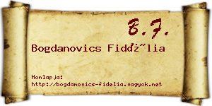Bogdanovics Fidélia névjegykártya